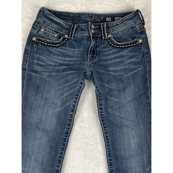 Miss Me Jeans Women's Bootcut Medium Wash Blue Low Rise Jeans Size 29 - Picture 2 of 15